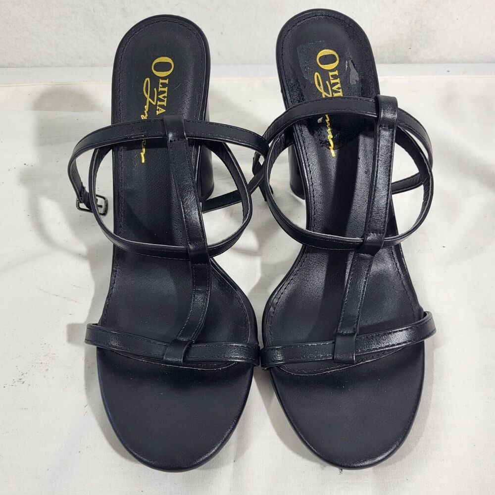 Olivia Ferguson Shoes Womens Size 9 Black Ankle Strap Open Toe  Heels